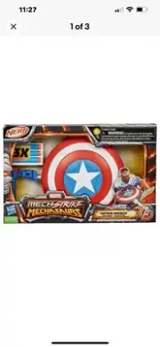Marvel Mech Strike Mechasaurs Nerf Captain America Redwing Blaster with Shield