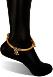 Anklet 14k Gold Plated Ankle Chain Indian Bolly Payal Foot Bangle Women Bracelet