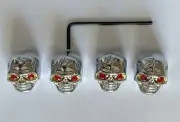 Skull Knob Electric Guitar Volume Tone Control Knobs Skull Head Silver