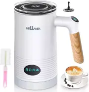 Electric Milk Frother and Warmer,4 in 1 Automatic White Milk Frothers 400W Autom