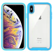 MCC Shockproof Bumper Case iPhone Xs Max Clear Back Cover Apple XsMax [Sky Blue]