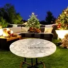 18" White Quartz Stone Round Sofa Coffee Table Top Home Christmas Furniture Deco