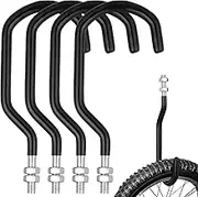 Shimeyao 4 Pcs Machine Thread Bicycle Storage Hook with Nut Heavy Duty Bike Hooks M10 x 1.5 Machine Threading Storage Hook Oversized Rubber Coated Bicycle Hanger for Hanging Large Mountain Bike Tires