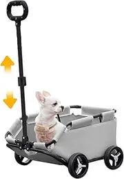 Luxury Dog Stroller - Rolling Pet Carrier, Rolling Cat Carrier | 4 Wheel Folding Cart Lightweight Dog Pram Removable Folding Pet Stroller for W
