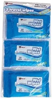3-Pack Travel Wet Wipes 10 Count Case Pack 48" For USA only"