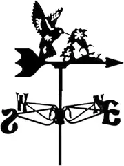 Generic Bird Metal Weathervane Weathercock Animal Wind Vane Weather Vane for Deck Lawn Yard, Hummingbird