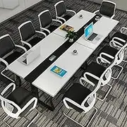 LYXWGRZD 94.4" Conference Table, Rectangular Meeting Table, Seminar Table with Metal Frame, Training Table for Home Office
