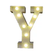 Catzon Decorative Led Light Up Number Letters White Plastic Marquee Number Lights Sign Party Wedding Decor Battery Operated (Y)