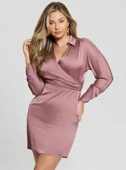 GUESS Women's Lavender Tanya Mini Dress Size: XS, Elastane