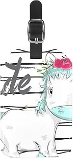 [WOSHJIUK] Luggage Tags,2 Pack Labels Suitcase Tags,Animals Unicorn Cute,Luggage Tags Privacy Protection Travel Bag Tag