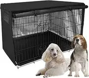 Dog Wire Crate Cover, and Windproof Kennel Cover - Kennel Covers, Mesh Window with Flap Can Adjust Visibility and Ventilation, Give Your Pet A Comfortable and Quiet Space Dobooo