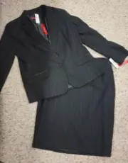 New York & Company Black Pin Striped Blazer Skirt Set, NWT Size 12
