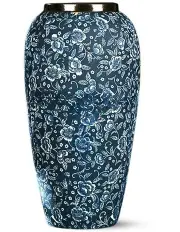 [SOGA] Mini Floral Large Ceramic Flower Vase 35x17cm in Blue/White