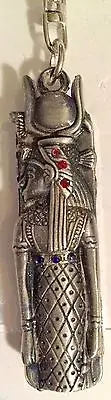 Key Chain Egyptian Queen Nefertiti Pharaohs Figurine w rhinestones side way