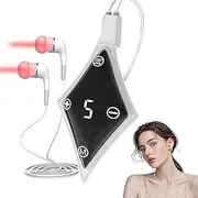 Red Light Therapy for Ears, 650NM Ear Therapy Device with 5-Level 650nm Red Light Adjustment, Rechargeable Touchscreen Controller with Two Pairs of Ear Canal Silicone
