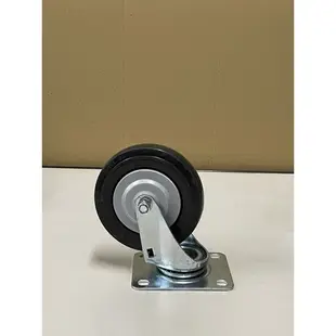 5吋橡膠彈性輪 PU輪 儀器輪 輪子辦公椅輪 台車用輪 衣櫃用輪 板車用輪 360度旋轉輪 萬向輪