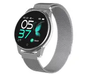 1.3 Inch Steel Belt Smart Bracelet Round Screen Health Monitoring Running Sports Waterproof Bracelet-Silver