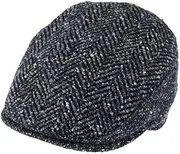 [fiebig] Herringbome Flat Cap Herringbone Wool Mix with Peak