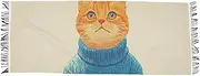 [AIXIWAWA] Cat Portrait Women's Pashminas Scarf, Shawls Wrap Lightwight Tassel for Evening Dress Dinner Party, Multicolor
