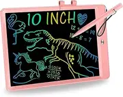 LCD Writing Tablet, 10 Inch Colorful Toddler Doodle Board Drawing Tablet, Erasable Reusable Electronic Drawing Pads, Educational and Learning Toy for 3-6 Years Old Boy and Girls (Pink)
