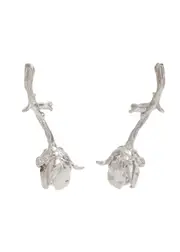 Marni Rose Bud Drop Earrings - Silver ONE SIZE