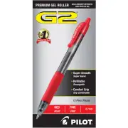 Pilot G2 Gel Pens in Premium Red - Fine Point - Pack of 12 - NEW in Box