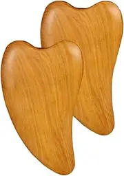 MUCKLILY 2Pcs Natural Gua Facial Massage Scraping Tools Compact Therapy Scraper for Face Neck Body Care Circulation Promote Healthy Skin