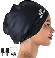 Dsane Extra Large XL Swimming/Shower Cap for Women and Men,Special Design Swim Cap for Long Thick Curly Hair&Dreadlocks Weaves Braids Afros Silicone Keep Your Hair Dry