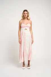 GUADALUPE DESIGN Filomena Linen Dress in Pink at Nordstrom, Size Small