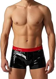 ABWL Fashion Latex Boxer Shorts for Men,Natural Latex Rubber Underwear Man, Men's Latex Panties Cosplay Costume Clubwear