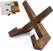 [PUERSI] Cookbook Stand, Handmade Wooden Cookbook Holder, Recipe Book Holder for Display Stand, Farmhouse Cook Book Stand for Cooking, Cookbook and Recipe Holder for Kitchen Counter