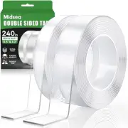 Extra Strong Double Sided Tape Heavy Duty - 240" x 1.0" & 0.5" Crystal Clear