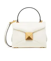 mini One Stud leather tote bag One size ivory white