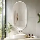 Large Beveled Frameless Wall Mirrors Silver Shatterproof Bathroom Vanity Mirror