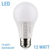 Satco S11772 LED 120V 12W =75W A19 Medium E26 CCT Selectable 3000K 4000K 5000K