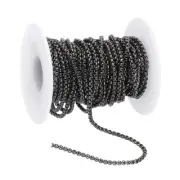 16.4Ft Box Chain Roll, 2.5mm Width Cable Square Box Link Chains Bulk, Black