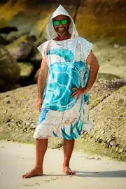 Turtle Poncho Towel / Changing Towel, Hooded Towel, Surf Poncho, Microfiber