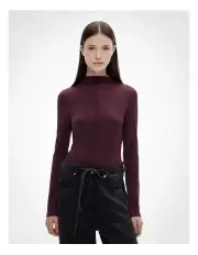 [Witchery] Hi Neck Jersey Top in Plum