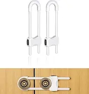 Secure Your Cabinets! U-Shaped Child Locks for Baby Safety - Adjustable Cabinet Latches, Pack of 2 - Keep Your Little Ones Safe!