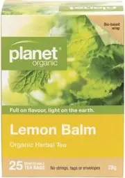 Planet Organic Lemon Balm Herbal Tea Bags 25pk