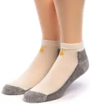 WARRIOR ALPACA SOCKS - Unisex Sport Mini Crew, Alpaca Large, Off White/Gray