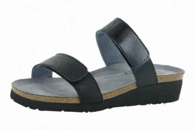 Naot Women's Althea Leather Slide Sandals Black Slip On Comfort, Size 42 / 11 US