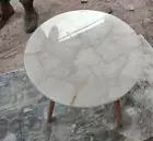 Natural Quartz Stone Round Coffee Table Top Handmade Real Gemstone Art Home Deco