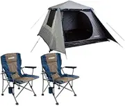 Kings 4-6 Person Tent Waterproof Polyester Quick Set up+ 2X Round Arm Chair