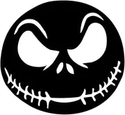 Nightmare Before Xmas Inspired Jack's Scary Face Halloween Decoration for Laptop Helmet Toolbox Vinyl Decal Sticker (Black, 5.5")