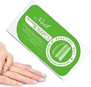 Acrylic False Nails Tips Kit - False Nail Press onto Soft Gel Square Tips 500x - Acrylic Artificial Fake Manicure, Reusable Nail Extensions for Home Salon