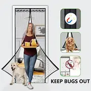 Magnetic Screen Door Portable, Fly Or Bug Screen Magnetic, Doorway For Sliding Door,Garage,Patio,Kitchen,Living,Window Room,Bedroom,Bar,Pet and Kid Easy Entry