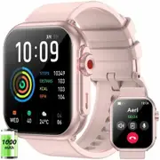 Smart Watch for Men Women,1000mAh Battery 100-Day Standby Time,1.85In HD Screen,110+ Sport Modes,IP68 Waterproof,Fitness Watch for Android/iOS (Pink)