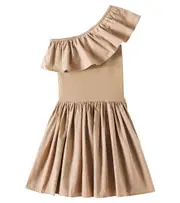 [Molo] Molo Chloey ruffled asymmetric cotton dress Y 11/12 brown