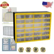 24-Drawer Wall-Mount Plastic Storage Cabinet - Versatile Organizer for Any Space